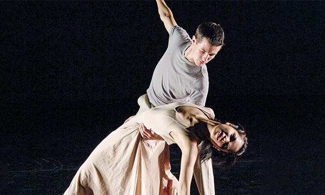  Male and female dancer perform on stage