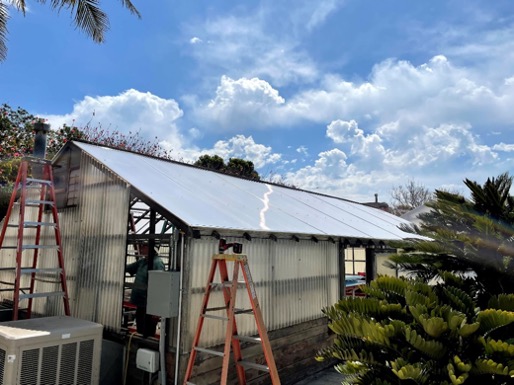 Greenhouse under construction, 2021.