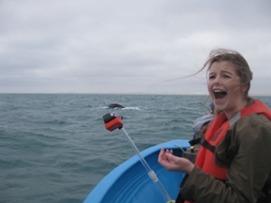 Group of student spotted whales during gray whale ecology field trip