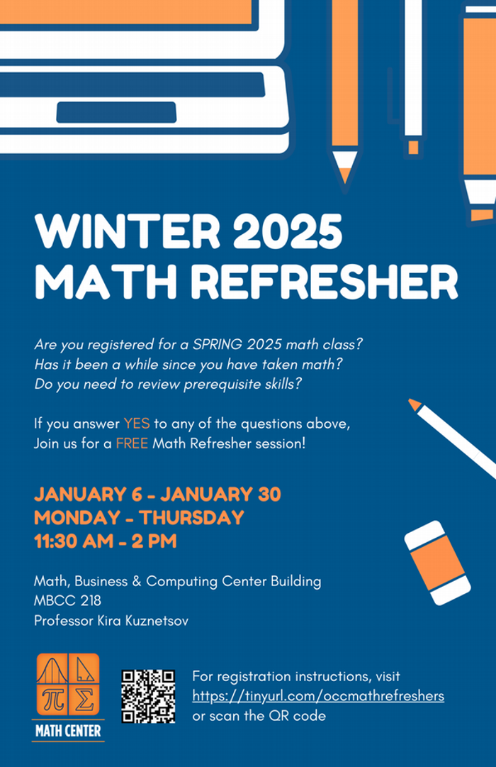 Winter 2025 Math Refresher Flyers