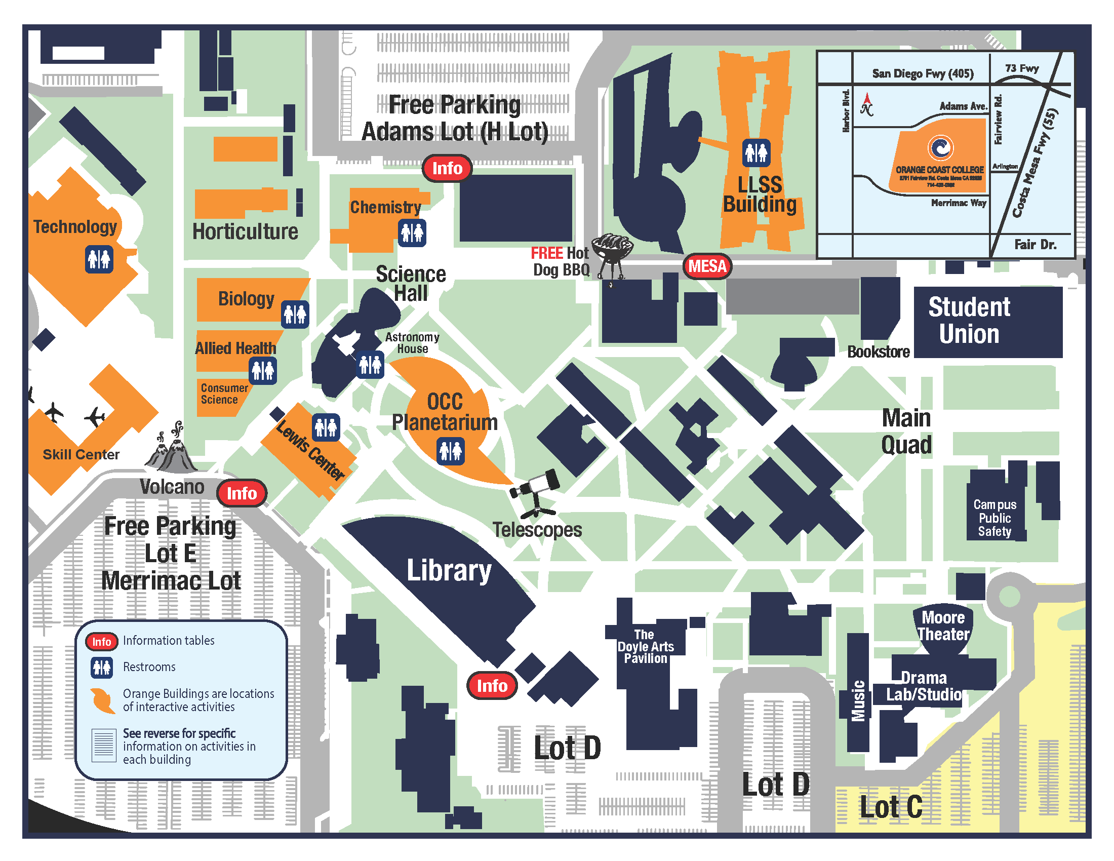 map of occ on science night