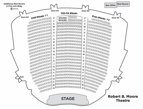 Robert B. Moore Theatre seating chart