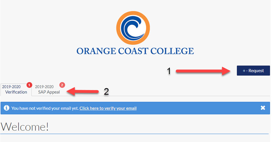 Step 1 - Click on Request button, Step 2 - Choose SAP Appeal tab