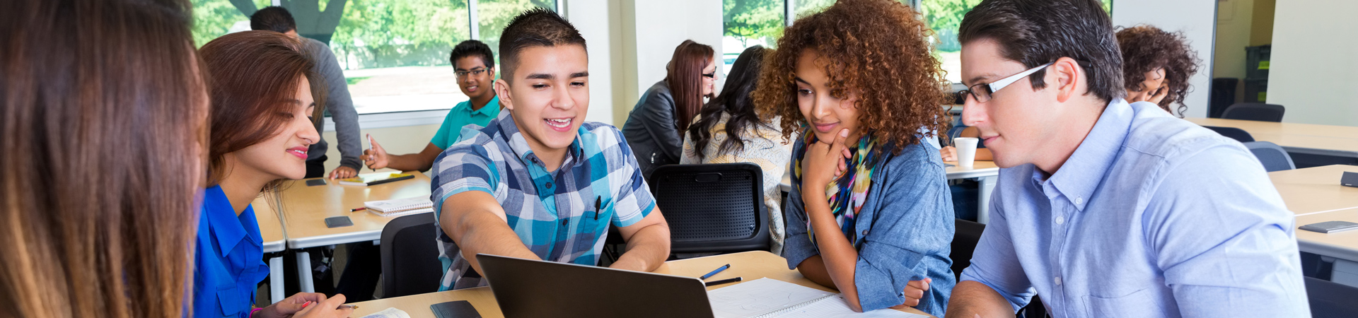 Group of students studying together