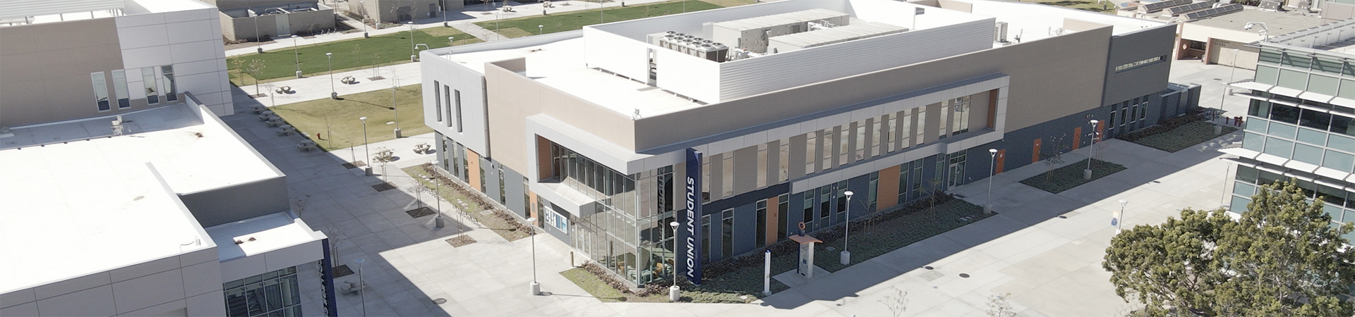 Aerial view of the Student Union building