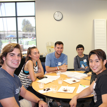 A group of students having a meeting