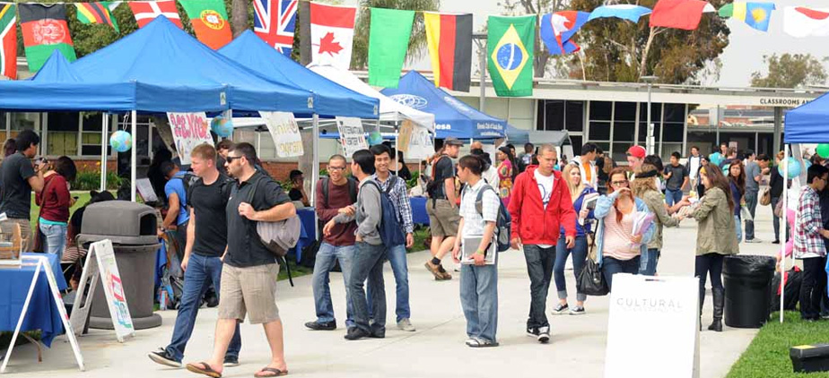 Study Abroad Fair Instagram post showing plane graphic rising at viewer over clouds